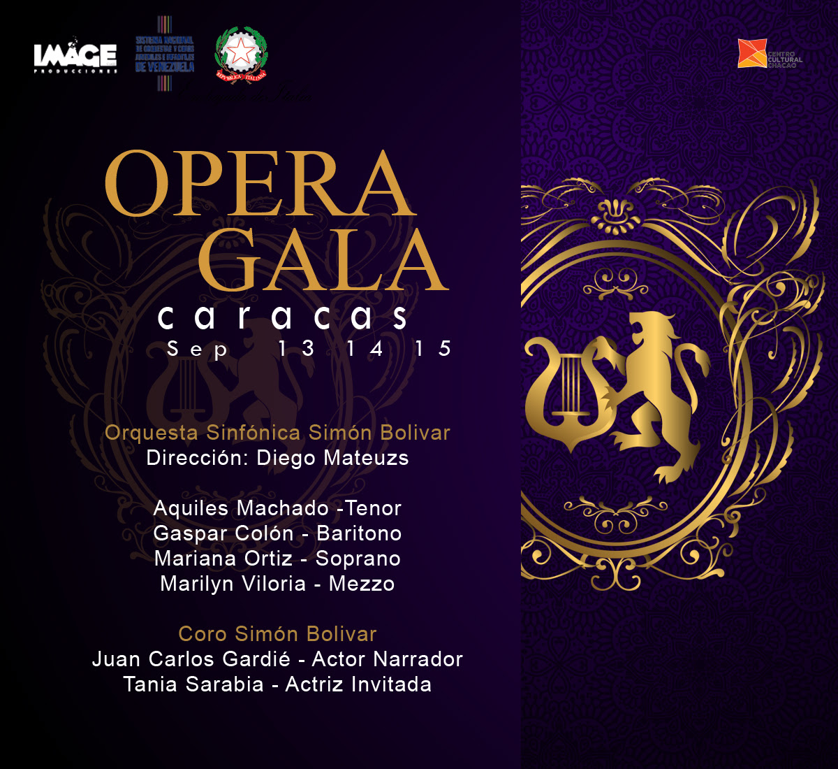OPERA GALA CARACAS: Un amor trasatlántico en clave operística llega al Teatro de Chacao para 3 únicas funciones