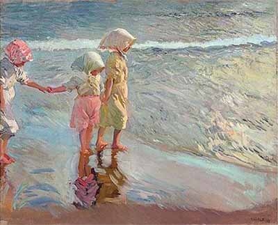 Sale a subasta ‘Las tres hermanas en la playa’ de Sorolla