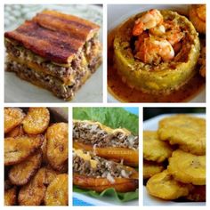 Canoas de platano maduro relleno de carne molida