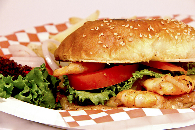 Ricas hamburguesas de camaron