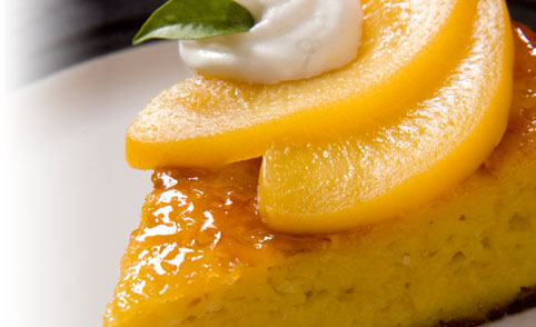 Un delicioso flan de durazno