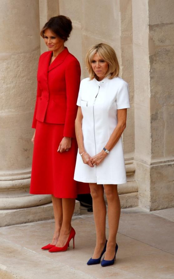 Melania Trump y Brigitte Macron, encuentro oficial en París